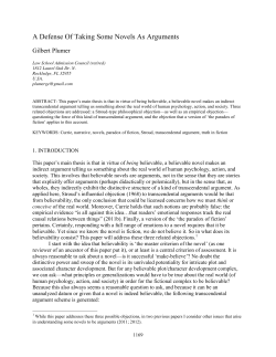 A Defense Of Taking Some Novels As Arguments