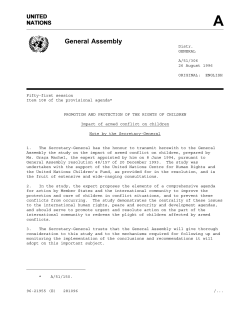 General Assembly - SRSG on Violence Against Children