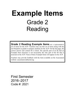 Example Items - Local Assessment