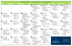 ELKHART | JUNE 2016 CALENDAR