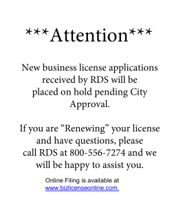 Application for Temporary Business License