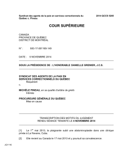 Syndicat des agents de la paix en services correctionnels du