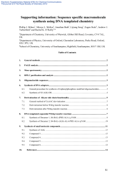 Supporting information: Sequence specific macromolecule synthesis