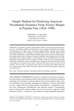 Simple Method for Predicting American Presidential Greatness From