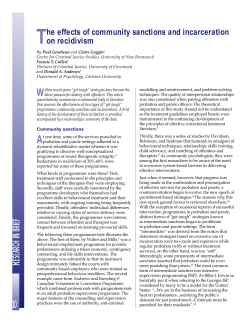 The effects of community sanctions and incarceration on recidivism