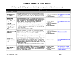 Statewide Inventory of Public Benefits