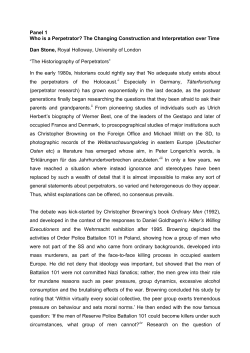 The Changing Construction and Interpretation over Time Dan Stone