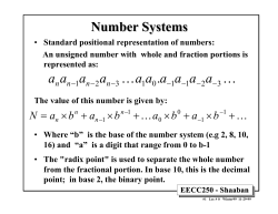 Number Systems K K . aaaaaa aaaa