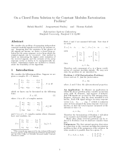 On a Closed Form Solution to the Constant Modulus Factorization