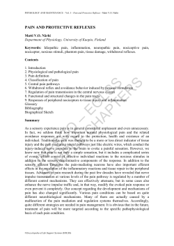Pain and Protective Reflexes