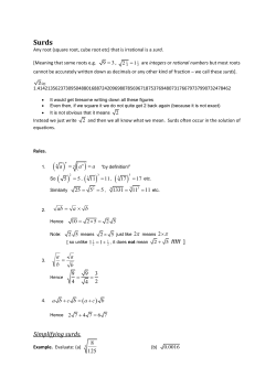 Simplifying surds. - Random Calculations .co.uk