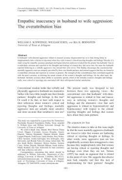 Empathic inaccuracy in husband to wife aggression