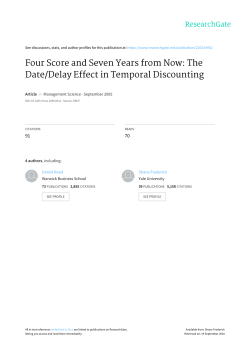 Four Score and Seven Years from Now: The Date/Delay