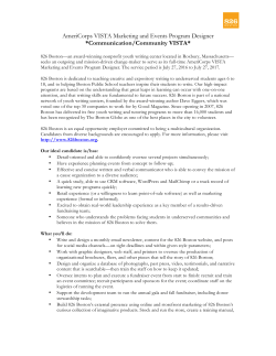 AmeriCorps VISTA Marketing and Events Program Designer