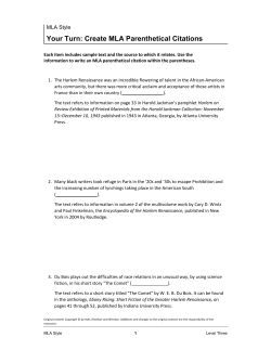 MLA Your Turn Parenthetical Citation