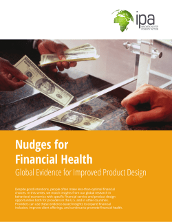 Nudges for Financial Health - Innovations for Poverty Action