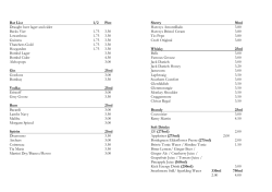 Bar List 1/2 Pint Draught beer lager and cider Becks