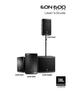 User`s Guide - JBL Professional