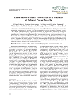 Examination of Visual Information as a Mediator of External Focus
