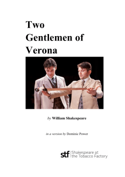 Adapted Text by Dominic Power - Shakespeare at the Tobacco Factory