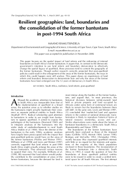 Resilient geographies: land, boundaries and the consolidation of the