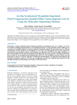 In-Situ Synthesized Myoglobin Imprinted Poly(N