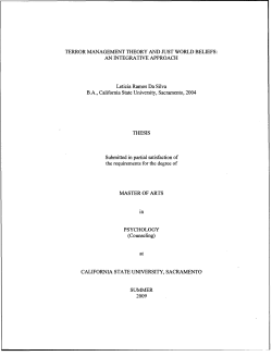 TERROR MANAGEMENT THEORY AND JUST WORLD BELIEFS