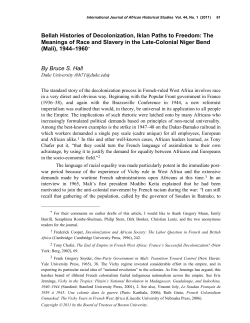 Bellah Histories of Decolonization, Iklan Paths