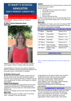 st mary`s school newsletter - St Mary`s School Palmerston North