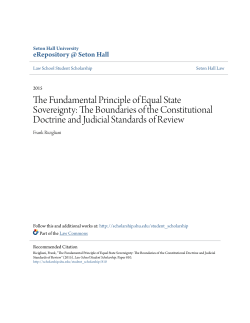 The Fundamental Principle of Equal State Sovereignty