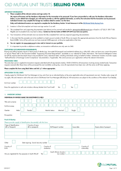 OLD MUTUAL UNIT TRUSTS SELLING FORM