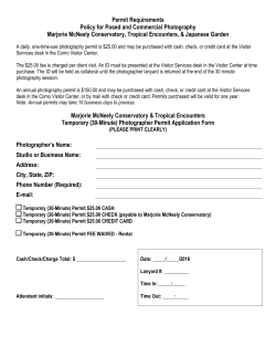 Permit Requirements Policy for Posed and Commercial