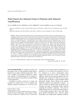 Risk Factors for Adrenal Crisis in Patients with