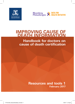 Handbook for doctors on cause of death certification This handbook