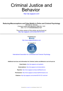 Behavior Criminal Justice and