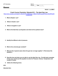 Crash Course Chemistry: Episode #12 &ndash; The Ideal Gas Law