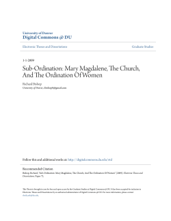 Mary Magdalene, The Church, And The Ordination Of Women