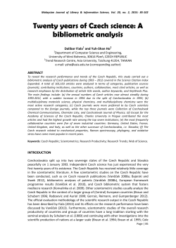Twenty years of Czech science: A bibliometric analysis - Text