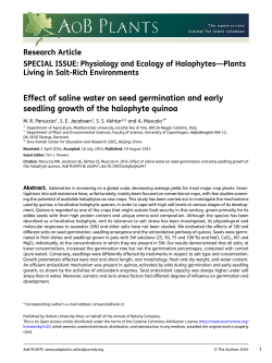 Effect of saline water on seed germination and