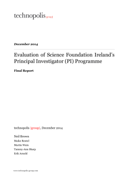 Technopolis Report - Science Foundation Ireland