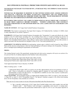 2015 upper deck football predictors sweepstakes official rules