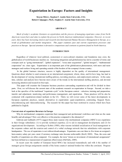 Expatriation in Europe: Factors and Insights