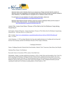 Prisoner of War Mail at the Fort Robinson Camp during World War II