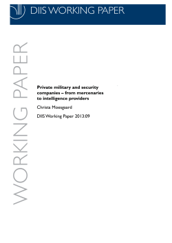 Private Military and Security Companies