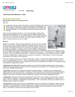 Read an NAIS article on Progressive Schools.
