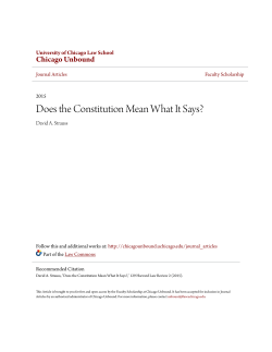 Does the Constitution Mean What It Says?