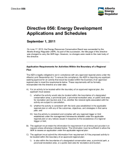 Directive 056 Energy Development Applications and Schedules