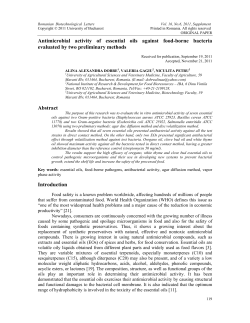 Antimicrobial activity of essential oils against food