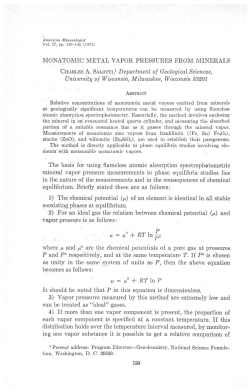 MONATOMIC METAL VAPOR PRESSURES FROM MINERALS