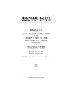 Disclosure of Classified Information to Congress